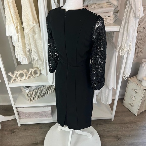 Eva Mendes New York & Co. Women's sz 2 Black Midi dress lace bodice #0967 - Picture 13 of 16
